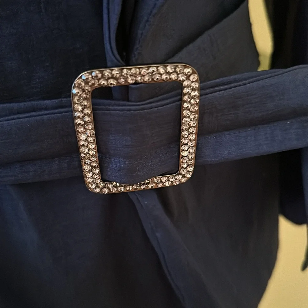 Royal blue belted formal top - Picture 2 of 3